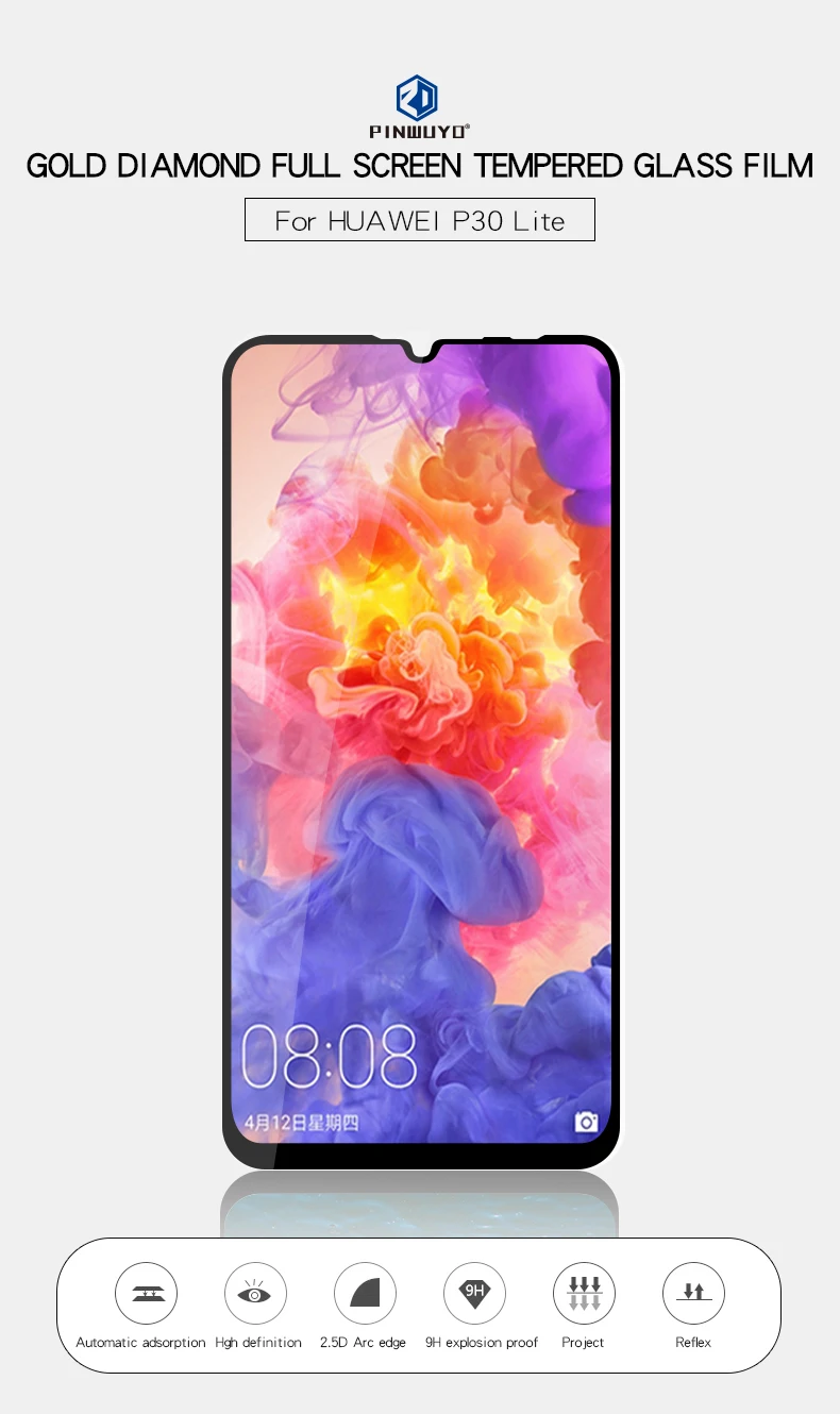 Закаленное стекло PINWUYO 9H для huawei P30 Lite, Защитная пленка для экрана huawei P30 Lite, закаленное стекло