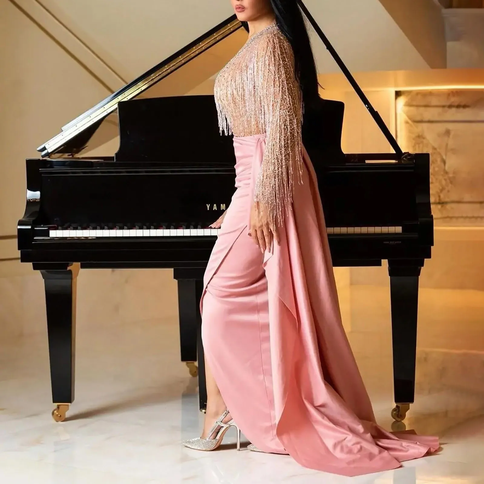 Женское коктейльное платье с бронзовыми кисточками вечерние платья для