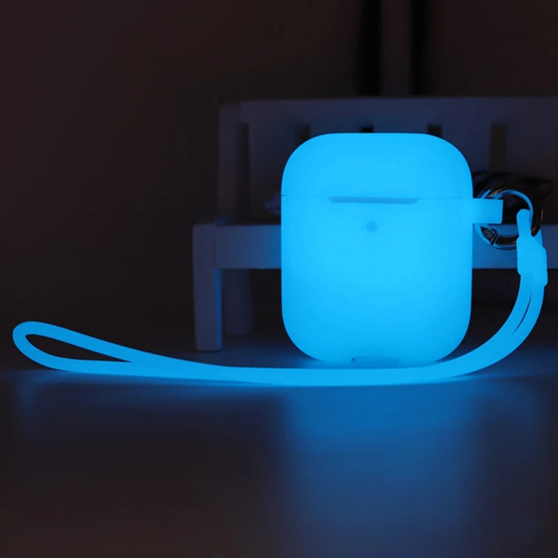 

Silicone Protective Case For Airpods Glowing in Dark Luminous Shockproof Protector Sleeve For Airpods 1/2 Earphone Box A