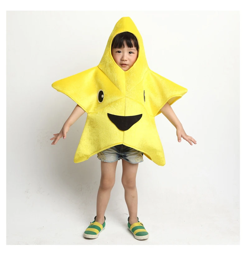 

Yellow Cute Star Halloween Cosplay Costumes For Kids Starfish Jumpsuit Dance Perfomance Carnival Game Wear Free Shipping