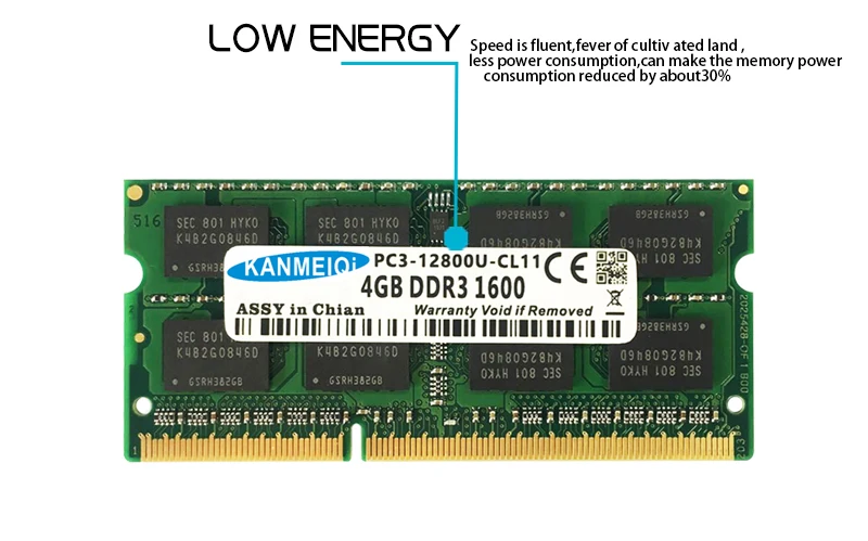 DDR3L DDR3 4 ГБ 8 ГБ 1333 МГц 1600 SO-DIMM 1,35 v 1,5 v ноутбук оперативная память 204pin памяти ноутбука KANMEIQi