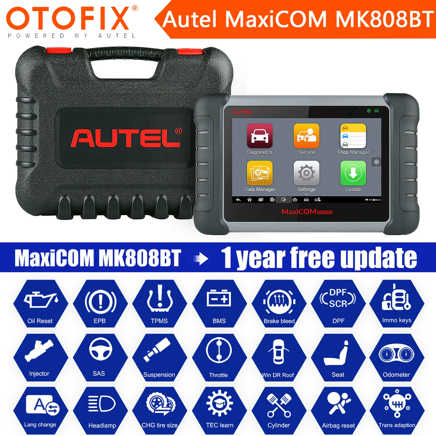 Autel MaxiCOM MK808BT автоматический полнофункциональный диагностический инструмент