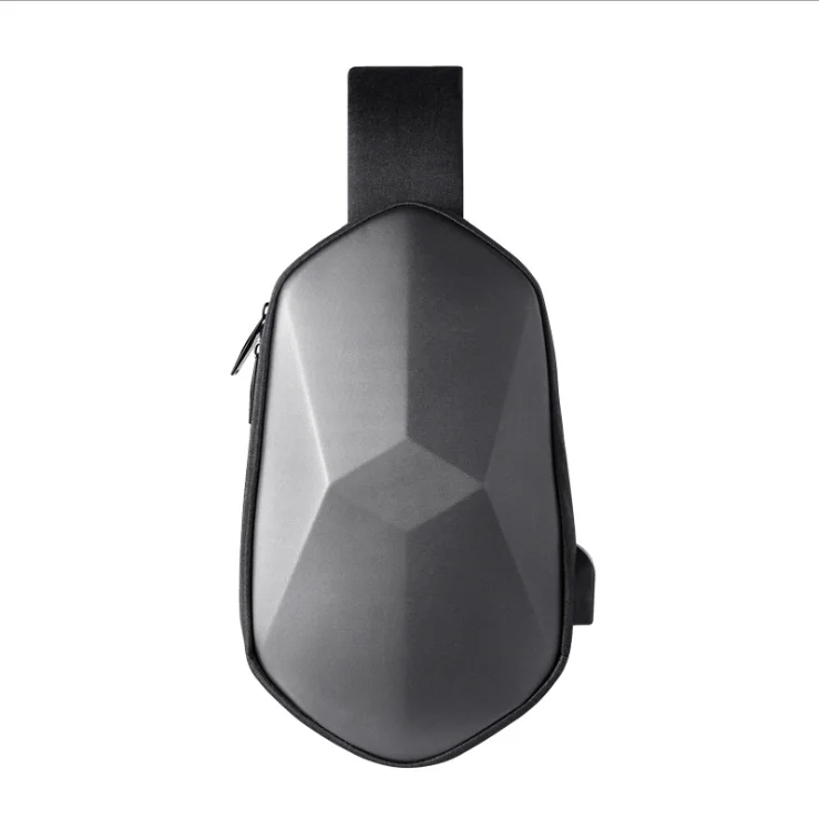 Мужская нагрудная сумка из ПУ кожи многофункциональный ремешок с USB зарядкой