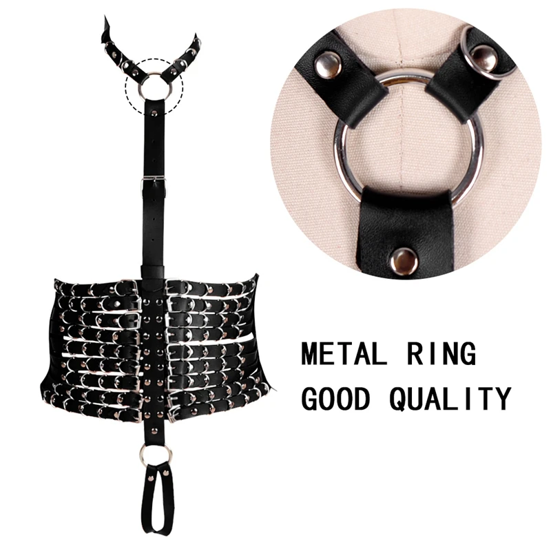 

Exquisite Black Leather Harness Women Exotic Accessories Set Sword Belt Erotic Lingerie Female Punk Gothic Style Adjust Waist