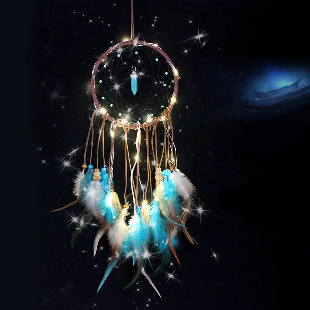 Простой Ловец снов с перьями подвесной кулон для свадьбы вечеринки спальни