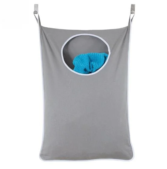 

Hanging Laundry Hamper Over the Door Large Capacity Dirty Clothes Storage Portable Durable Oxford Cloth Recycle Bag