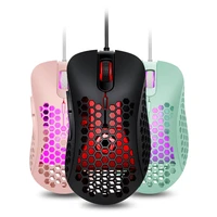 hollow out honeycomb gaming mouse optical sensor 6400 dpi colorful rgb backlit wired mice