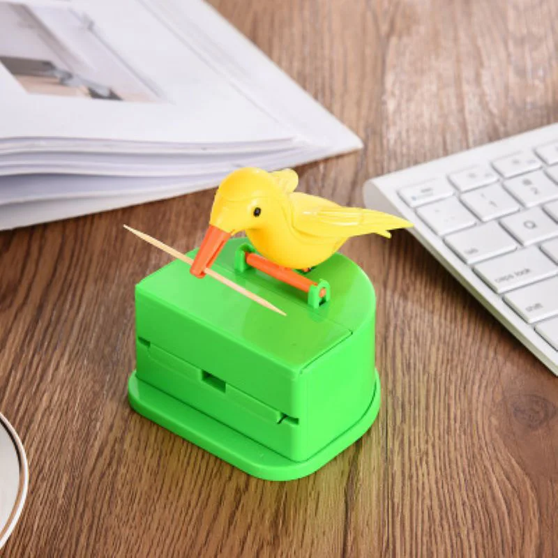Creative Hummingbird Toothpick Box Dispenser Automatic Pressing Holder Storage Household Accessories |
