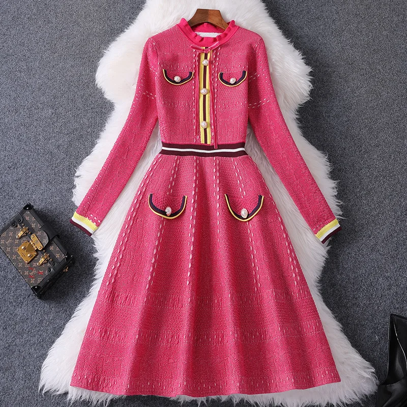 Женское трикотажное платье свитер подиумное дизайнерское милое с длинным