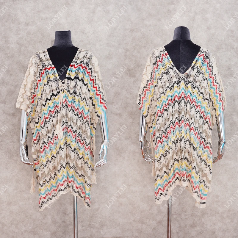 Пляжное платье оверсайз накидка саронг кафтан Пляжная туника пляжный купальный