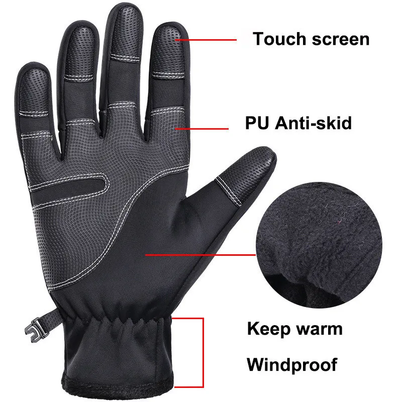 

Wheel Up Bike Gloves Touch Screen Windproof Long Gloves Road Bicycle Warm Full Finger Winter Motorcycle for Cycling Gloves