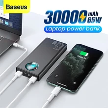 Baseus PD 65W Power Bank 30000mAh PowerBank QC 4.0 SCP AFC Fast Charging For iPhone Macbook pro Laptop External Battery Charger