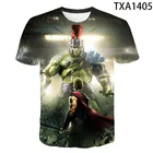 Hulk 2021 Новая летняя 3D футболка, Повседневная Уличная мода, мужская и женская футболка с принтом