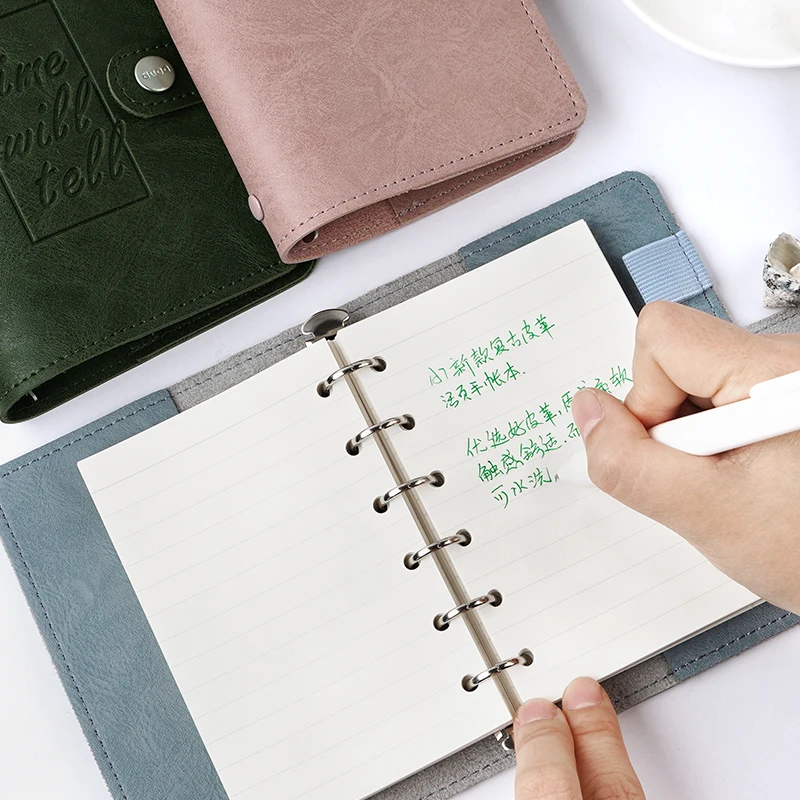 2020 Personal Organizer Leather Notebook A7 Rings Binder Mini Agenda Cowhide Diary Journal Sketchbook Planner | Канцтовары для