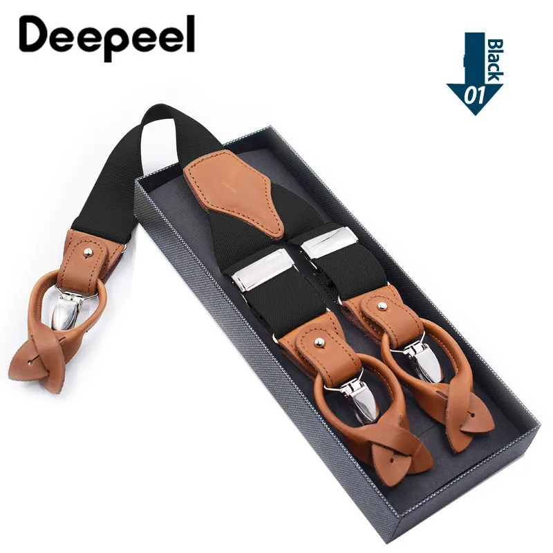 Deepeel 1 шт. 3 5*125 см модные мужские двойной Применение 6 клипы подтяжки из
