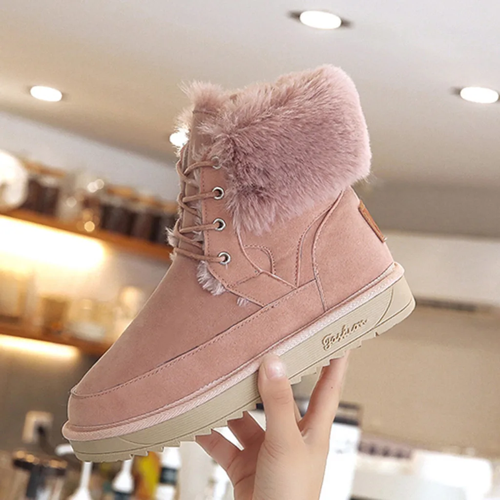 Женские зимние теплые ботинки флисовые женские полусапожки на платформе Уличная