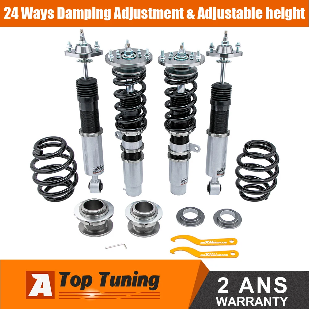 

24 Ways Damper Coilovers for BMW 3 Series E46 Shock Absorbers Struts Spring Grey for 328 320 M3 Adjustable Height Coil Springs