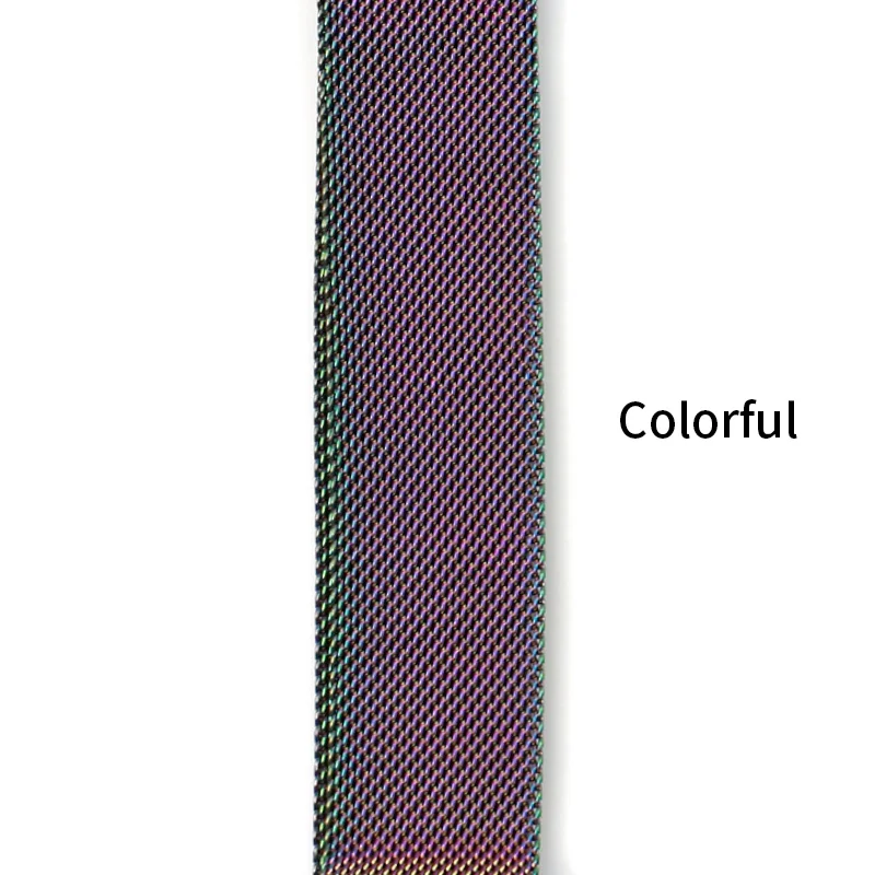Colorful DIMU Миланский Браслет, Браслет для наручных часов Apple Watch, версии 5/4/3/2/1 38 мм 42 мм Нержавеющая сталь ремешок для наручных часов iWatch, 40 мм, длина-44 мм, ремешок для часов - Цвет ремешка: Colorful
