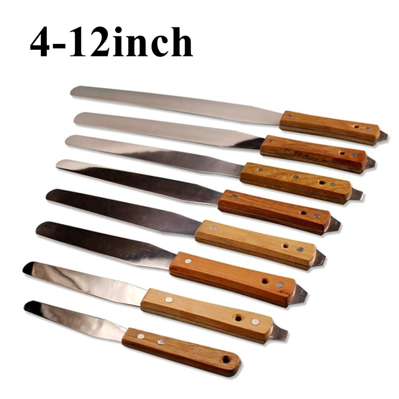 Промышленный шпатель для шелкографии скребок из нержавеющей стали и деревянная