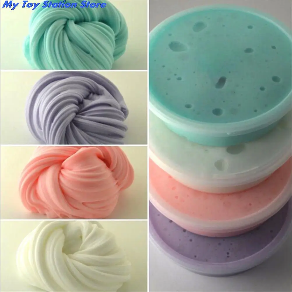 

DIY Slime Clay Colorful Sludge Cotton Mud Fluffy Floam Slime Scented Stress Relief No Borax Kids Toy to Release Clay Toy