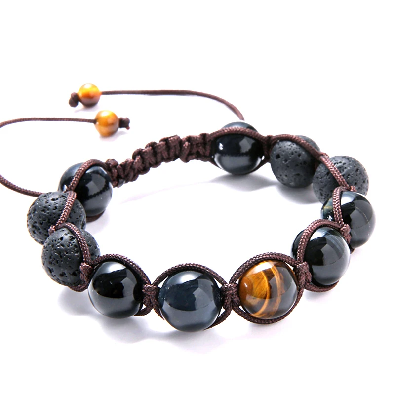 Мужской браслет с бусинами из натурального камня 12 мм|tiger eye bracelet|bead braceletnatural tiger |