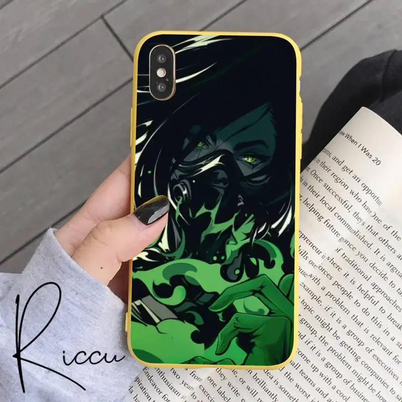 

Anime Game Valorant Phone Case for iPhone 8 7 6 6S Plus X 5S SE 2020 XR 11 12 Pro mini pro XS MAX Candy yellow Silicone Cases