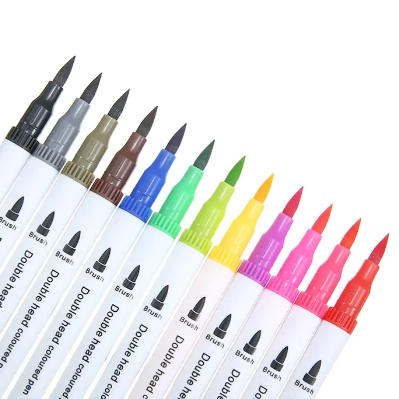 12 шт./компл. акварельный маркер для рисования нетоксичные кисть Набор 0 4 мм