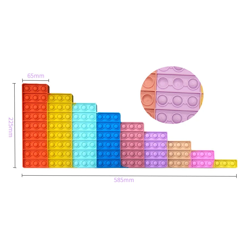 Tabla de multiplicaci&oacute;n de n&uacute;meros Pop Times de gran tama&ntilde;o, suministros escolares de burbuja de empuje de matem&aacute;ticas, teclado Pop, letras del alfabeto, juguetes inquietos-4