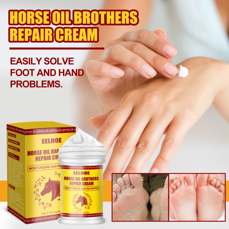 

Eelhoe Anti Crack Foot Cream Horse Oil Repair Dryness Foot Mask Moisturizing Anti-Aging Whitening Hand Feet Care Skin Care