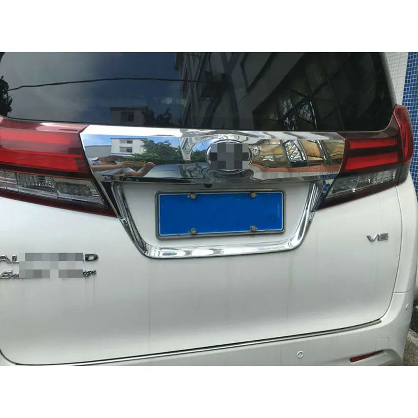 

Chrome Car Rear License Plate Lower Cover Trim Fit Toyota Alphard 2016 2017