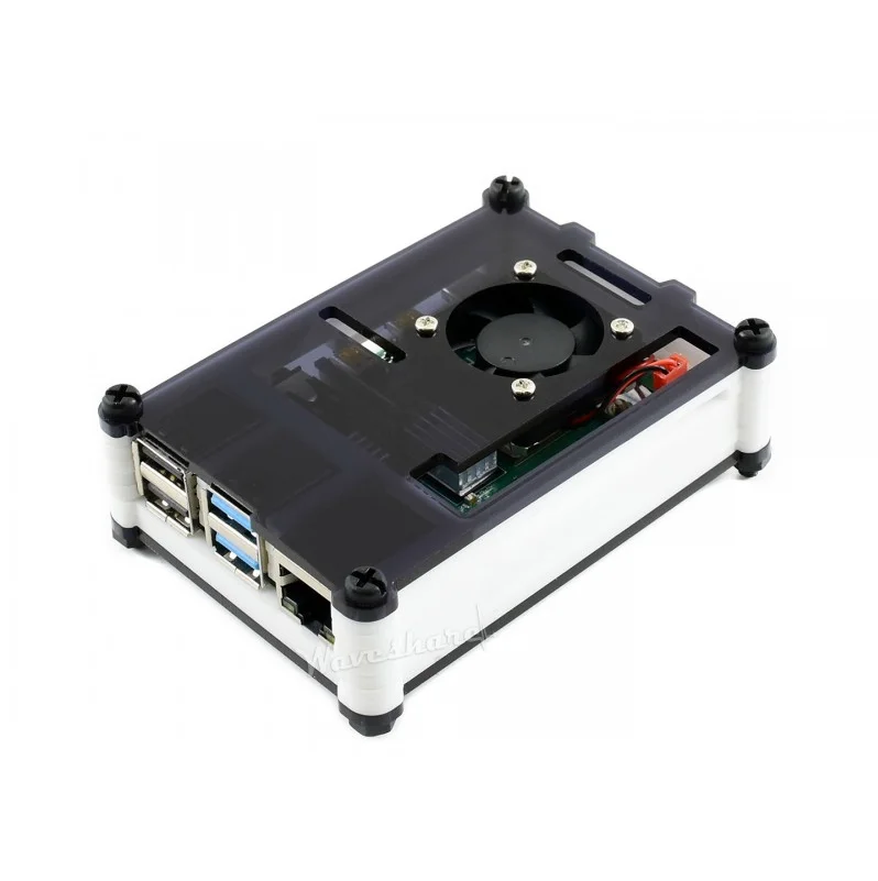 Waveshare черный/белый акриловый чехол для Raspberry Pi 4 Модель B с охлаждающим