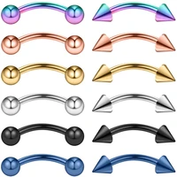 12pcs 14g surgical steel eyebrow ear navel belly lip ring body piercing jewelry