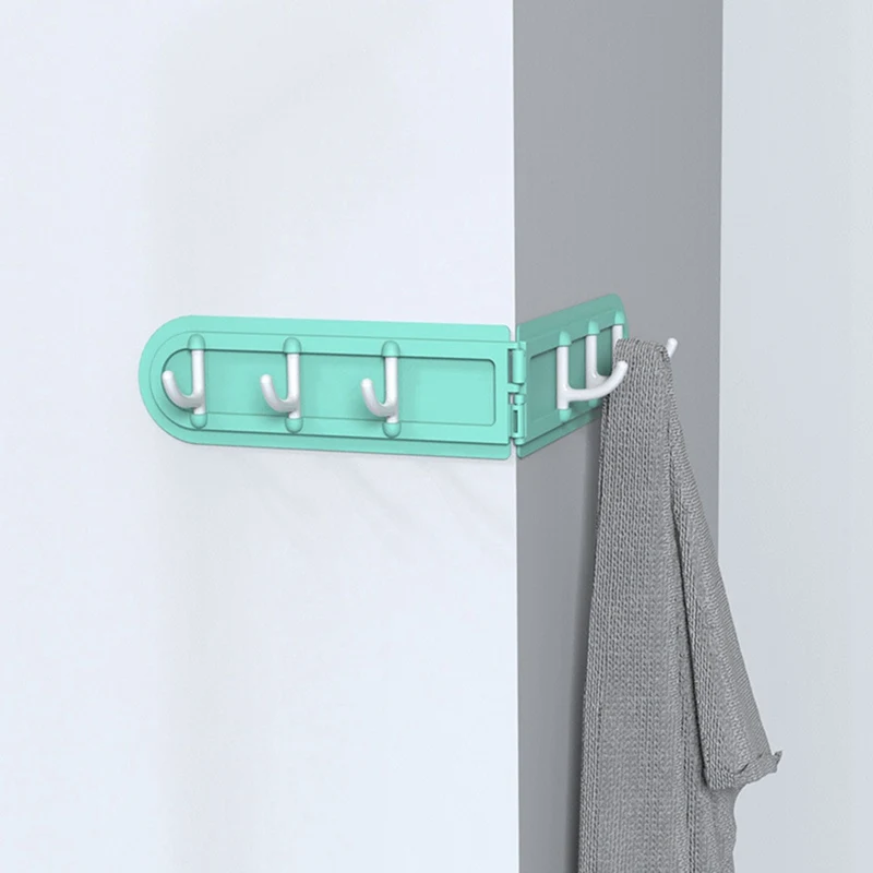 

1pcs Creative Punch-free Corner Hanger Coat Hook Behind Door Folding 6 Hooks Kitchen Bathroom Accessories