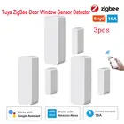 Датчик двери Tuya ZigBee для умного дома, детектор открытия двери, охранная сигнализация, оповещения об опасности, новейшее приложение