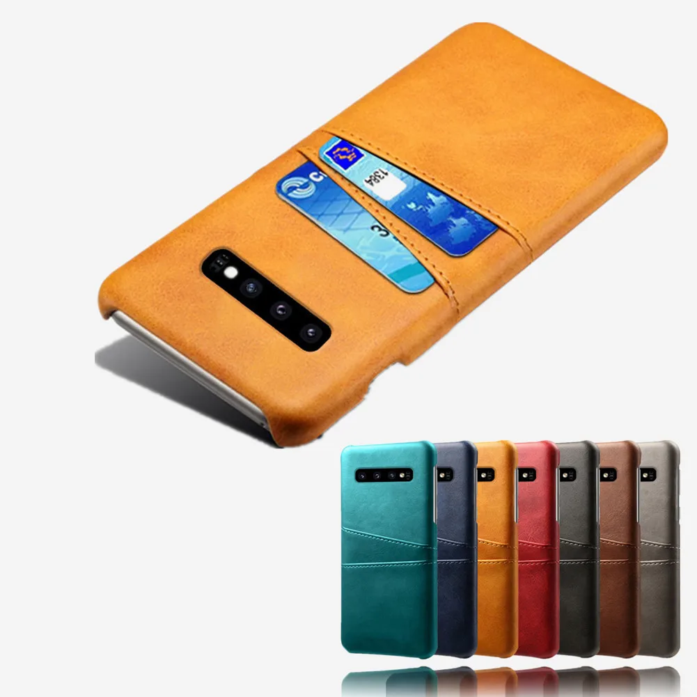 For Samsung Galaxy S10 Plus S9 Note 9 A6 A8 2018 A7 A9 A3 A5 A7 2017 J3 J5 J7 2016 Card Slots Cover PU Leather+PC Cases Fundas