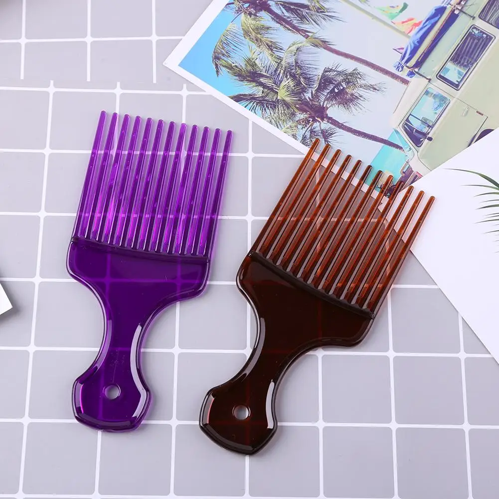 

New Wide Teeth Afro Hair Fork Double Color Comb Unisex Hair Style Curly Massage Insert Brush Multi-Function Styling Tool
