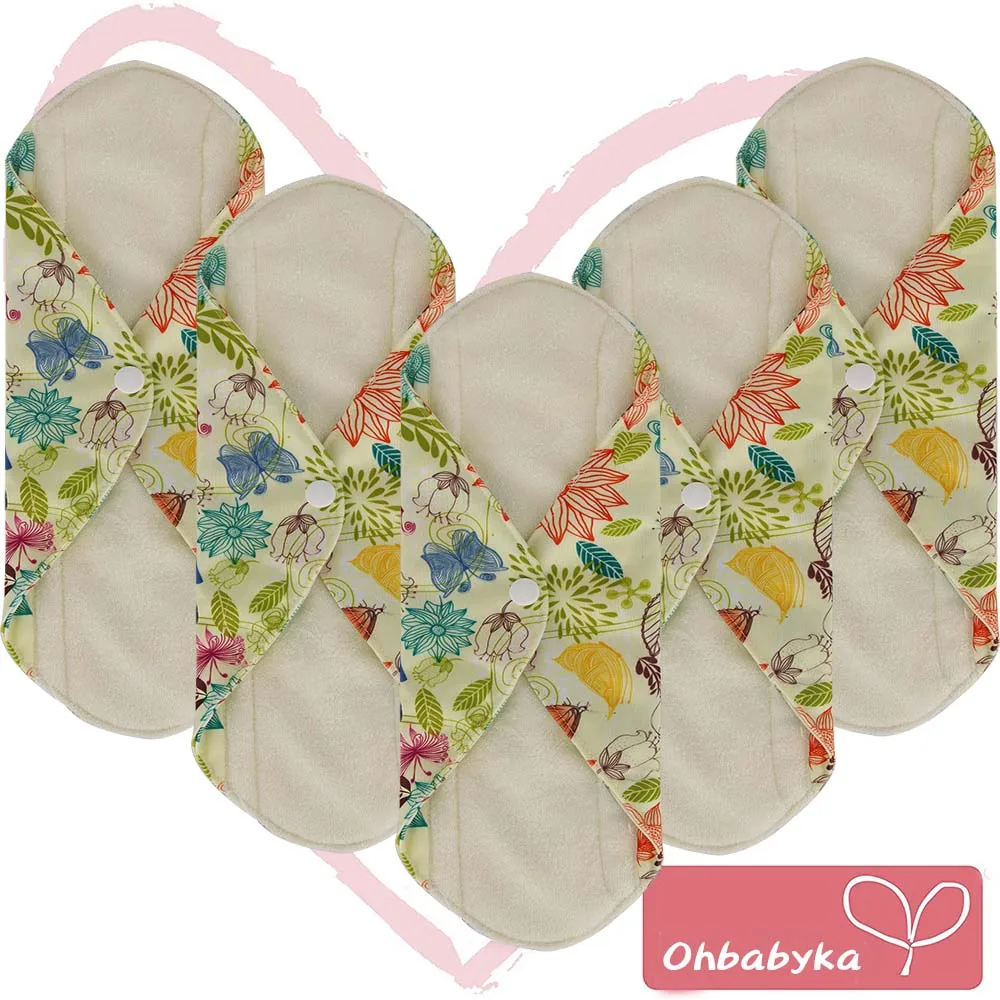 5 упаковка обычная бамбуковая Mama текстильная салфетка менструальная Ohbabyka новая гигиеническая прокладка для беременных салфетка водонепроницаемые Многоразовые трусики вкладыши для женщин - Цвет: 15
