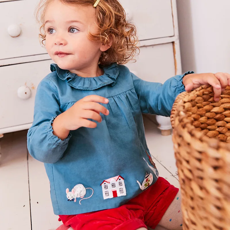 Little maven 2-7Years Осень Кролик Pattern Хлопок Малыш Девушка Комплект Одежды детская Осень Бутик Наряды Комплекты Для Ребенка