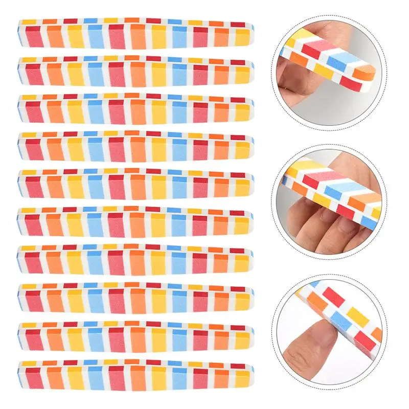 

10pcs Useful Sponge Nail Art Files Stripe Durable Nail Polishing Blocks