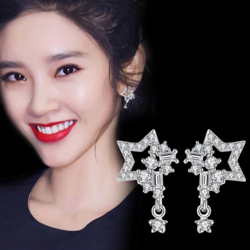 Женские серьги гвоздики с пентаграммой NEHZY сережки в стиле ретро из