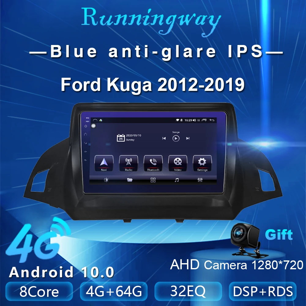 Runningway Android 10 0 5G автомобильный DVD для Ford Kuga 2 Escape 3 2012 2019 4G + 64G Автомобильный Радио