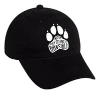 anything is pawsible fashion bear pawprint printed baseball cap