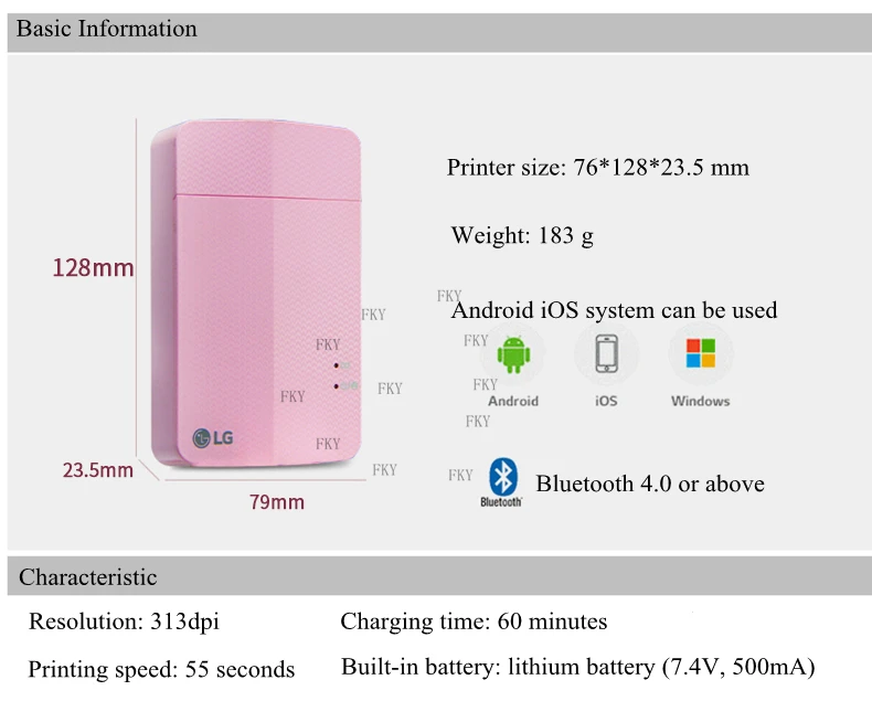 Беспроводной Смартфон принтер PD239 PD251 PD238 Карманный Bluetooth принтер карманный портативный цветной фотопринтер