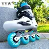 Professional Inline Roller Skates Adult Flashing Speed Skating Shoes Sneakers Black For Outdoor Sport Women Men 4 Wheels Shoes 6