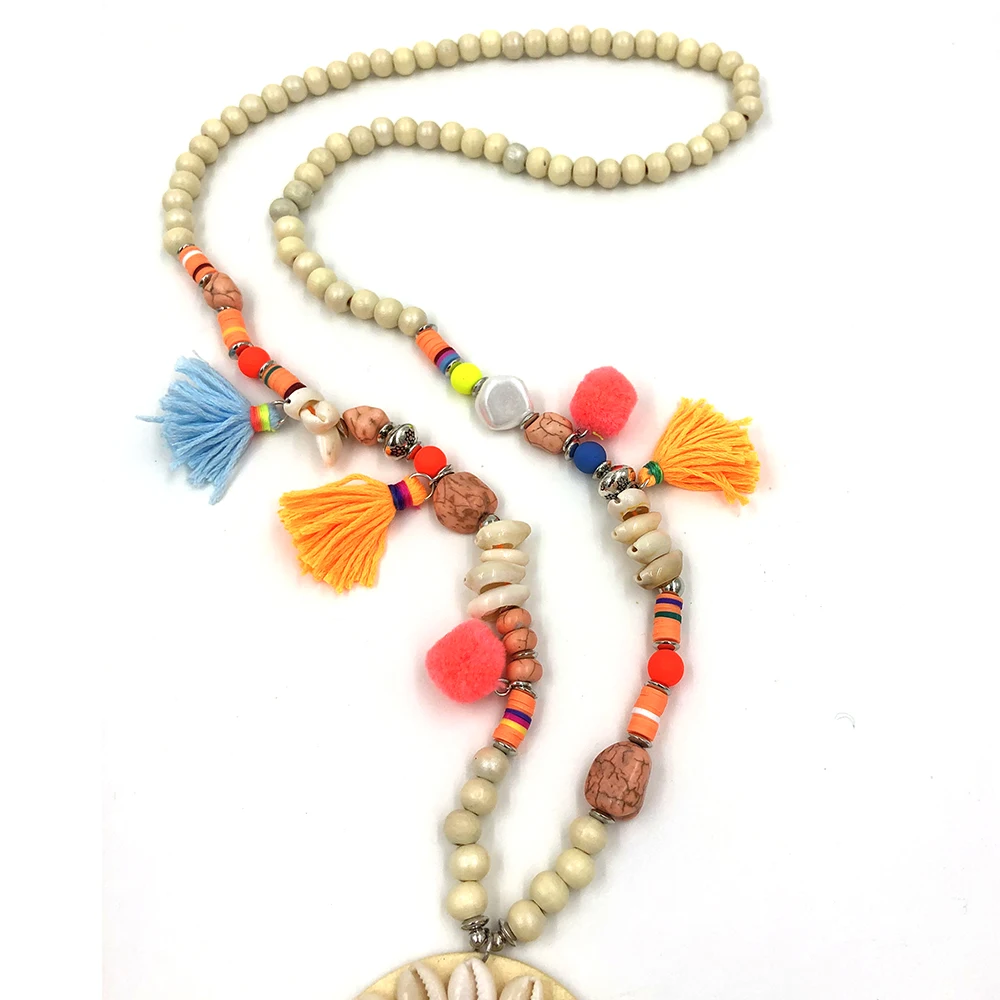 Новинка 2020 весеннее богемное хлопковое ожерелье с кисточками разноцветные