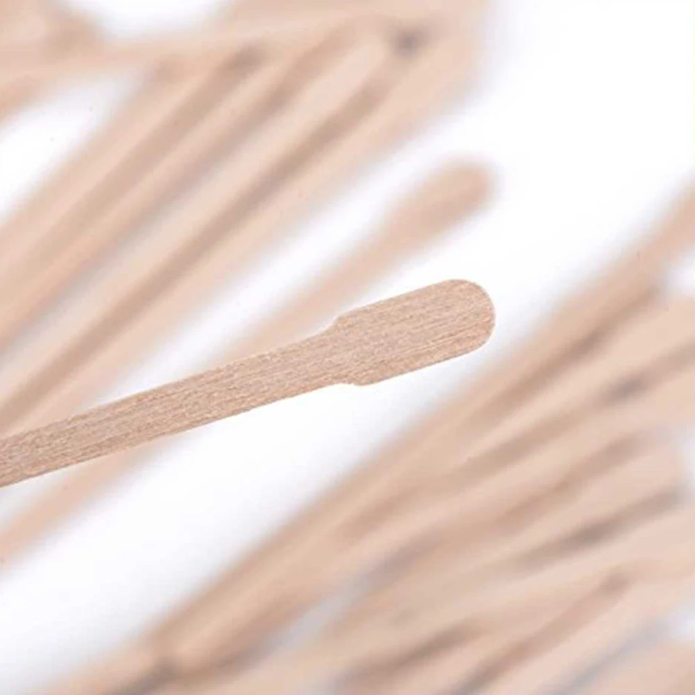 100 шт. аппликаторы для тела с плоской головкой Деревянный инструмент депиляции