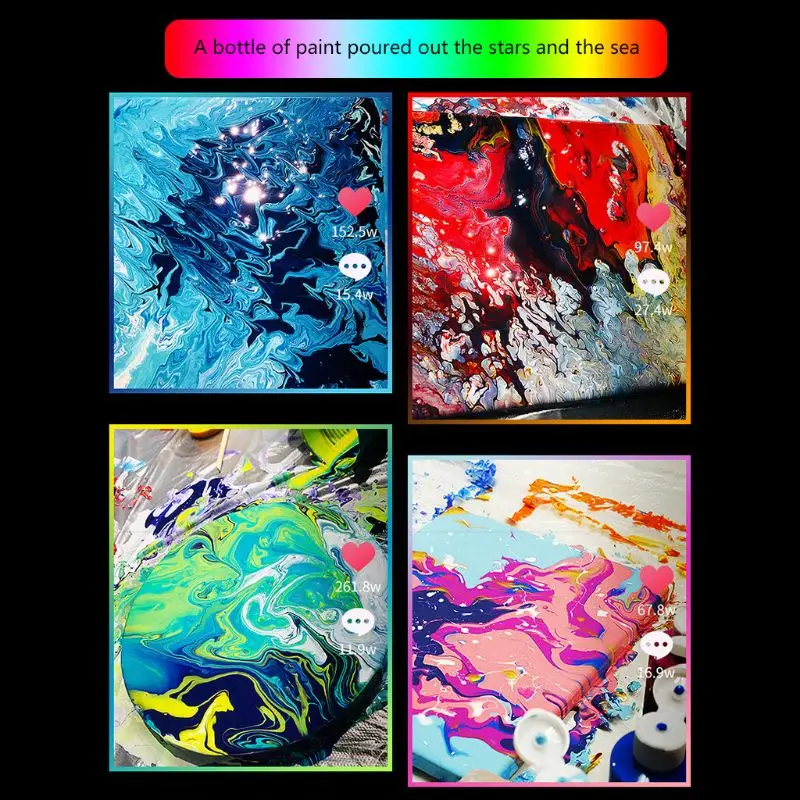 

60ML Pigment Acrylic Paint Pouring Medium Silicone Oil for artist DIY Art Supply