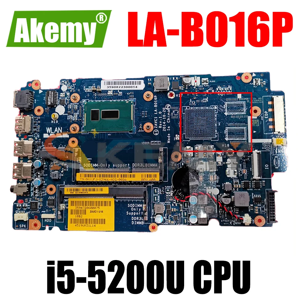 Для Dell Inspiron 14 5443 5448 15 5543 5548 материнская плата портативного компьютера с i5-5200U CN-0V25MC