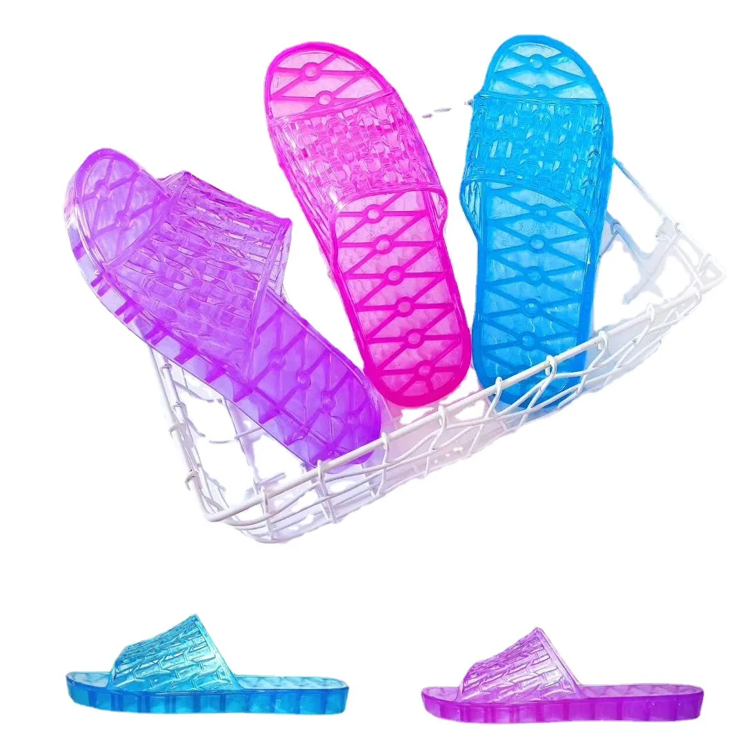 

Slippers for Women Interior Home Bathroom Plastic Non-Slip Deodorant Soft Bottom Crystal Transparent Slippers Factory Wholesale