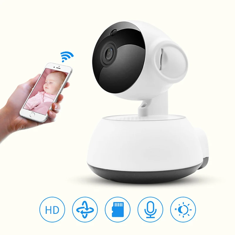 Wireless Mini IP Camera PTZ Move Detection IR Night Vision Home Security Surveillance Double-side Voice Wifi | Безопасность и